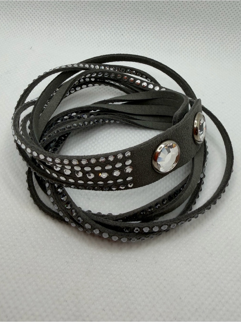 Authentic Swarovski Deluxe Slake Bracelet Signed Gray